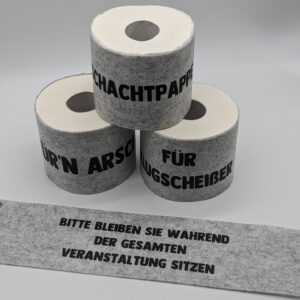 Toilettenpapier Banderole mit Spruch Toilettenpapier Banderole mit Spruch