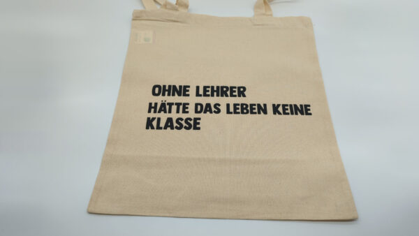 Baumwolltasche "Ohne Lehrer" - natur