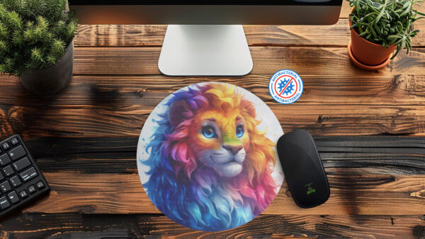 Bunter Löwe - Mousepad