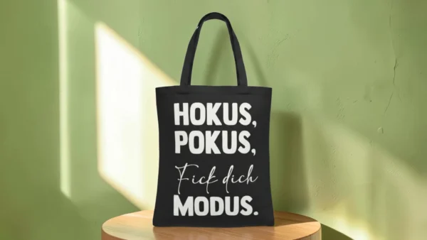 Baumwolltasche "Hokus, Pokus" - schwarz