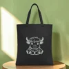Baumwolltasche "Süße Hochlandkuh" - schwarz