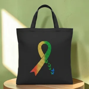 Baumwolltasche "Bewusstsein-Band" - schwarz