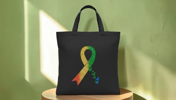 Baumwolltasche "Bewusstsein-Band" - schwarz