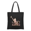 Baumwolltasche "Katze" - schwarz