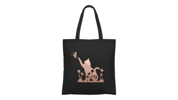 Baumwolltasche "Katze" - schwarz