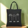 Baumwolltasche "Pfoten" - schwarz