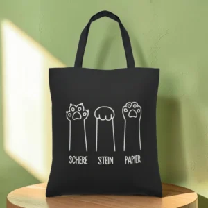 Baumwolltasche "Pfoten" - schwarz