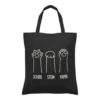 Baumwolltasche "Pfoten" - schwarz