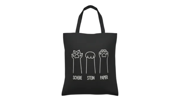 Baumwolltasche "Pfoten" - schwarz