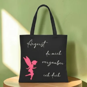 Baumwolltasche "Ärgerst du mich" - schwarz