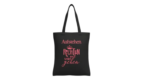 Baumwolltasche "Aufstehen" - schwarz