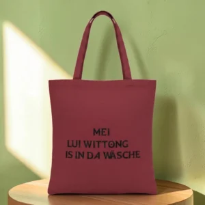Baumwolltasche "Mei Lui Wittong" - bordeauxrot