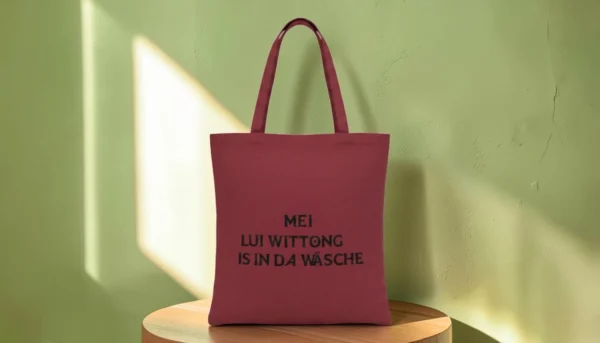 Baumwolltasche "Mei Lui Wittong" - bordeauxrot