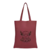 Baumwolltasche "Süße Hochlandkuh" - bordeauxrot