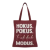 Baumwolltasche "Hokus, Pokus" - bordeauxrot