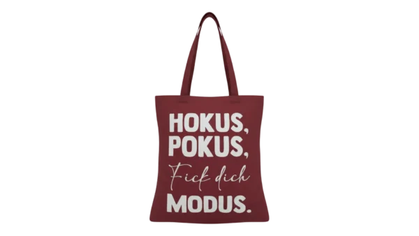 Baumwolltasche "Hokus, Pokus" - bordeauxrot