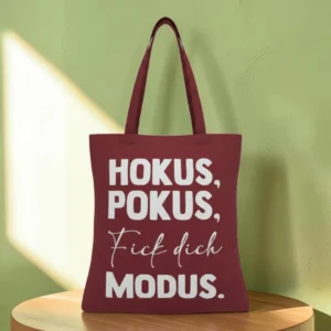 Baumwolltasche "Hokus, Pokus" - bordeauxrot