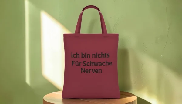 Baumwolltasche "Schwache Nerven" - bordeauxrot