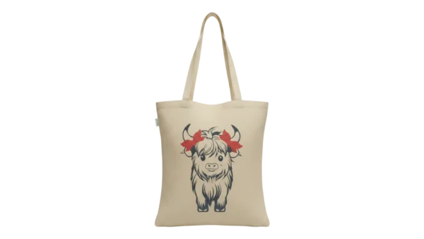 Baumwolltasche "Hochlandkuh" - natur