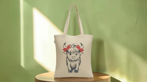 Baumwolltasche "Hochlandkuh" - natur