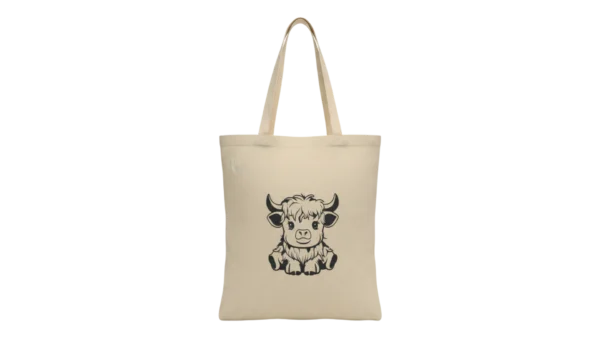 Baumwolltasche "Süße Hochlandkuh" - natur