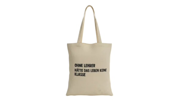 Baumwolltasche "Ohne Lehrer" - natur