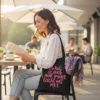 Baumwolltasche "Nicht immer leicht" - schwarz