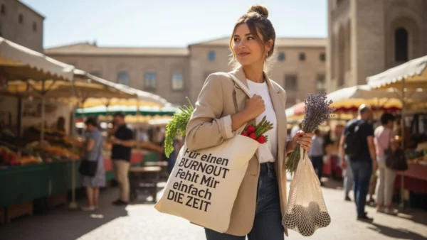 Baumwolltasche "Burnout" - natur