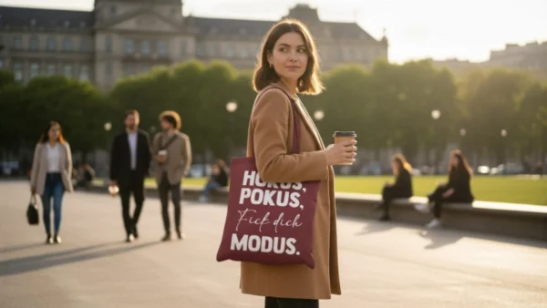 Baumwolltasche "Hokus, Pokus" - bordeauxrot