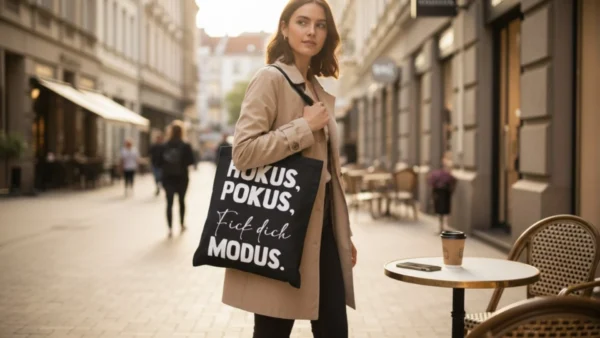 Baumwolltasche "Hokus, Pokus" - schwarz