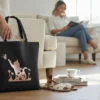 Baumwolltasche "Katze" - schwarz