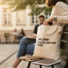 Baumwolltasche "Ohne Lehrer" - natur