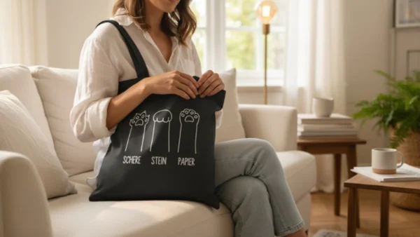 Baumwolltasche "Pfoten" - schwarz