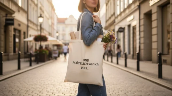 Baumwolltasche "Plötzlich Voll" - natur