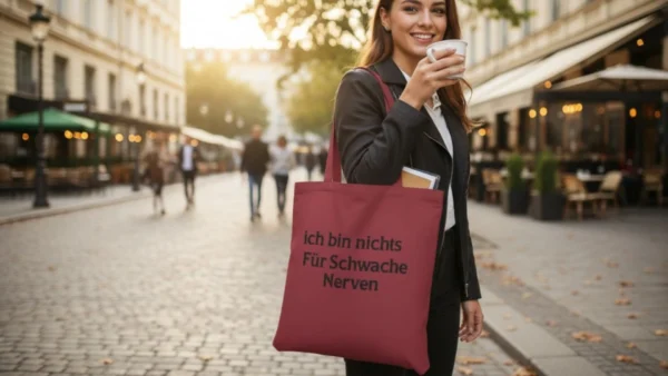 Baumwolltasche "Schwache Nerven" - bordeauxrot