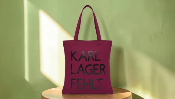 Baumwolltasche "Karl, Lager, Fehlt" - bordeauxrot