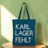 Baumwolltasche "Karl, Lager, Fehlt" - petrolblau