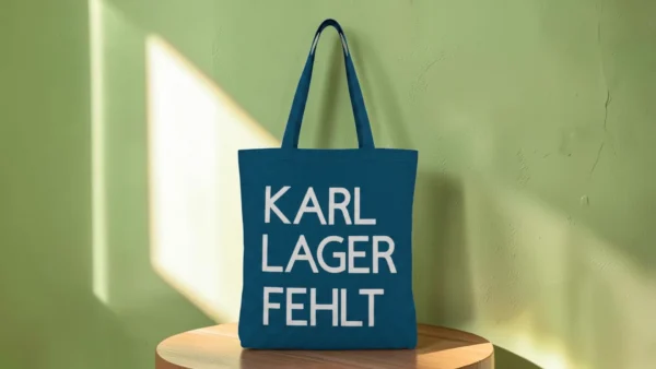 Baumwolltasche "Karl, Lager, Fehlt" - petrolblau