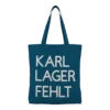 Baumwolltasche "Karl, Lager, Fehlt" - petrolblau