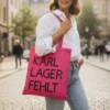 Baumwolltasche "Karl, Lager, Fehlt" - pink