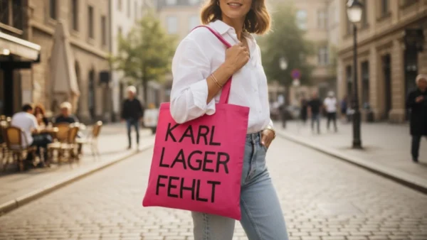 Baumwolltasche "Karl, Lager, Fehlt" - pink