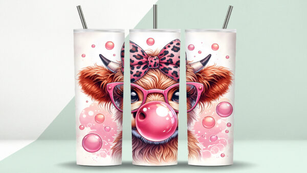 Tumbler "Hochlandkuh Bubble Gum"