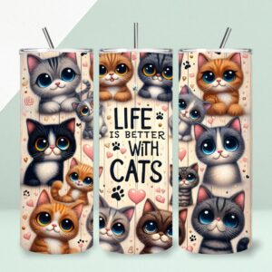 Tumbler "Besser mit Katzen"