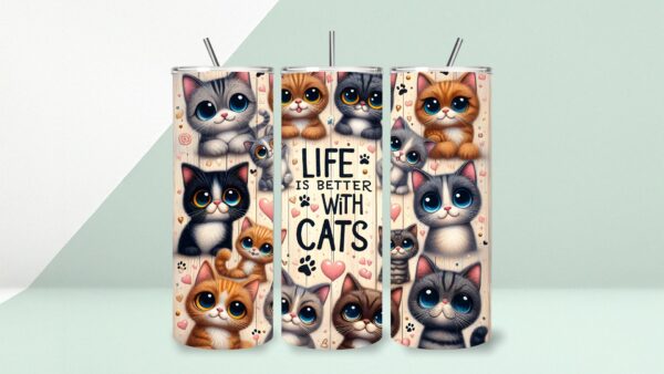 Tumbler "Besser mit Katzen"