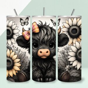 Tumbler "Süße schwarze Hochlandkuh"