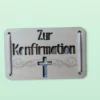Holz-Geschenkkarte "Zur Konfirmation“ - Kreuzfenster