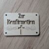 Holz-Geschenkkarte "Zur Konfirmation“ - Kreuzfenster
