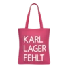 Baumwolltasche "Karl, Lager, Fehlt" - pink/weiß