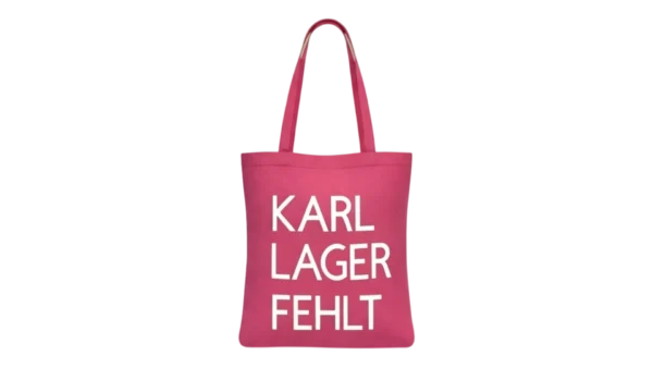 Baumwolltasche "Karl, Lager, Fehlt" - pink/weiß