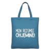 Baumwolltasche "Ohjemine" - petrolblau/weiß